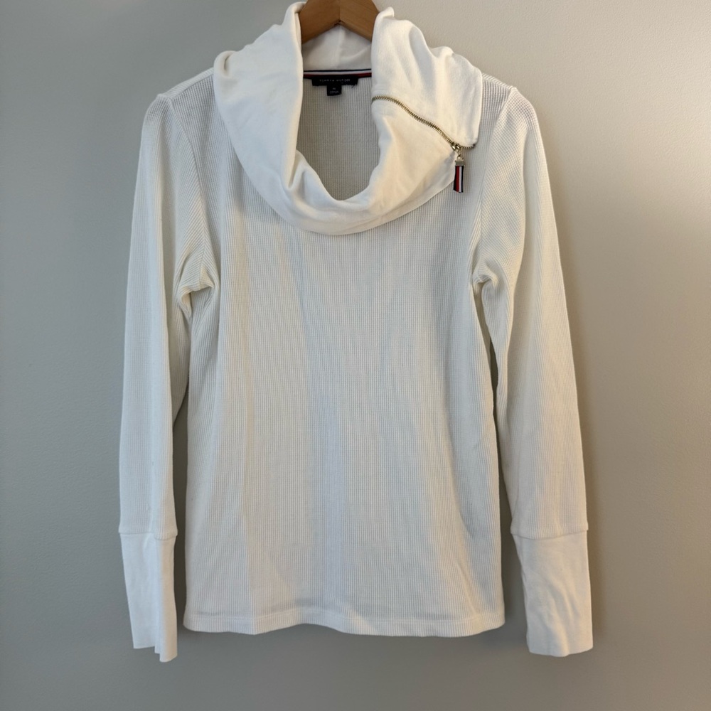 Tommy Hilfiger White Cowl Neck Top Size Medium